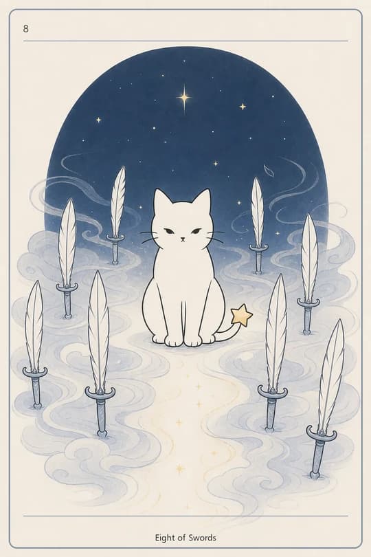소드 8 (Eight of Swords) 타로 카드