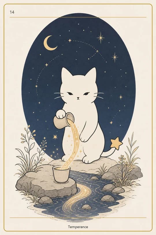 절제 (Temperance) 타로 카드
