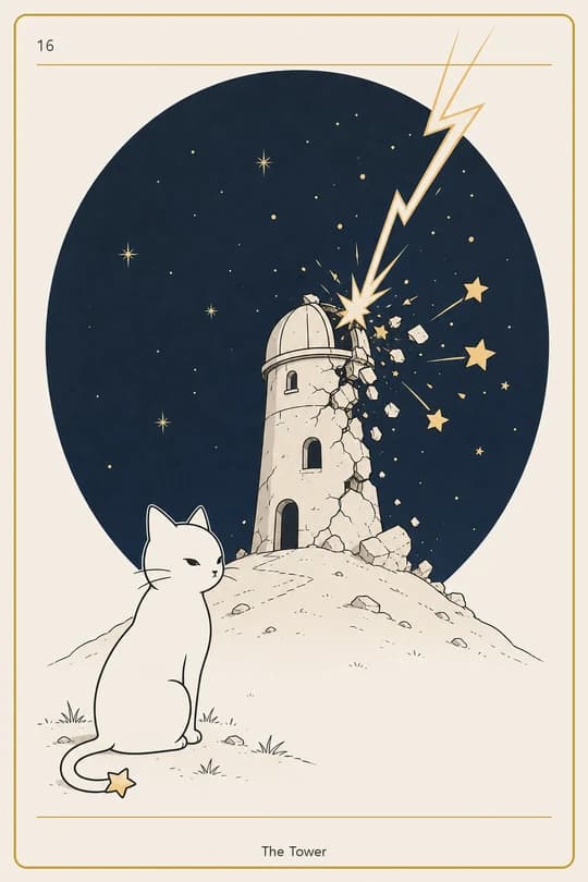 탑 (The Tower) 타로 카드