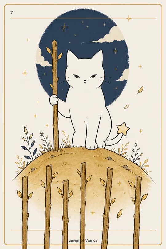 완드 7 (Seven of Wands) 타로 카드