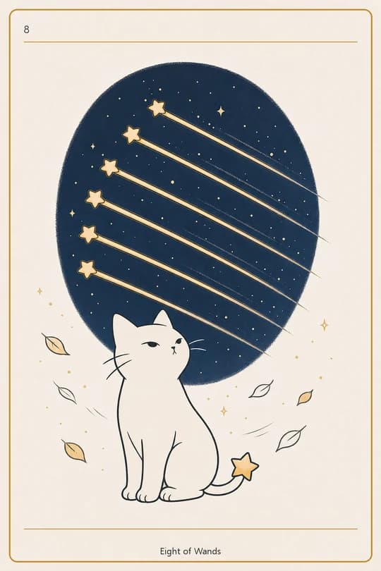 완드 8 (Eight of Wands) 타로 카드