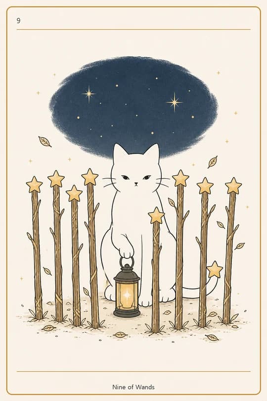 완드 9 (Nine of Wands) 타로 카드