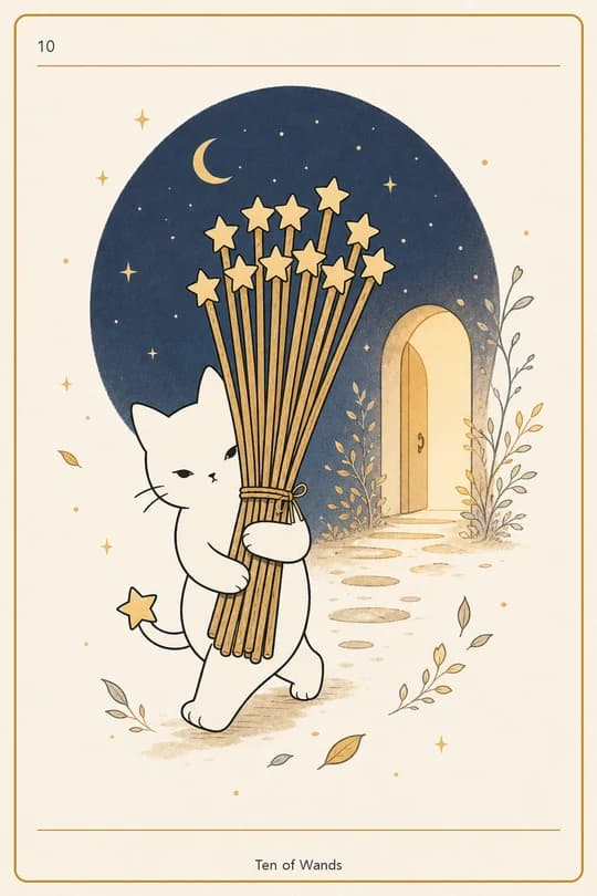 완드 10 (Ten of Wands) 타로 카드