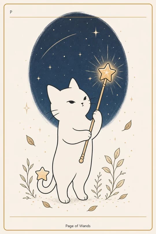 완드 페이지 (Page of Wands) 타로 카드