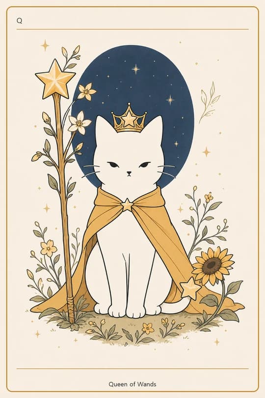 완드 퀸 (Queen of Wands) 타로 카드