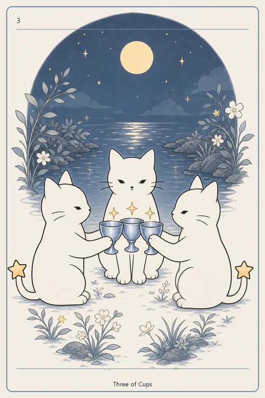 컵 3 (Three of Cups) 타로 카드