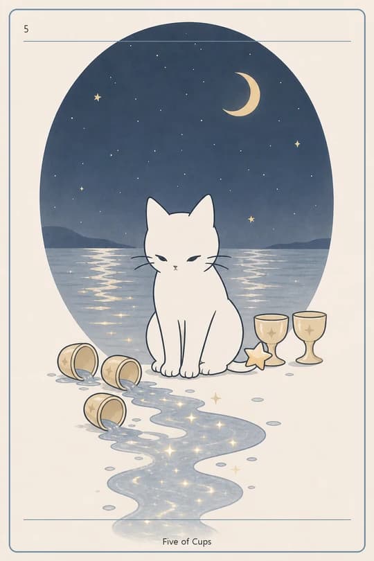 컵 5 (Five of Cups) 타로 카드