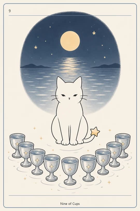 컵 9 (Nine of Cups) 타로 카드