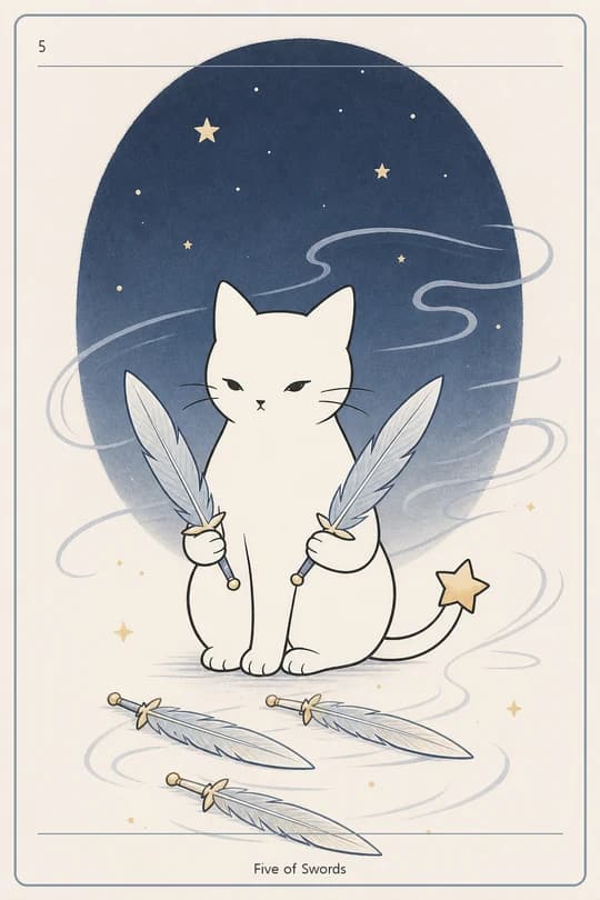 소드 5 (Five of Swords) 타로 카드