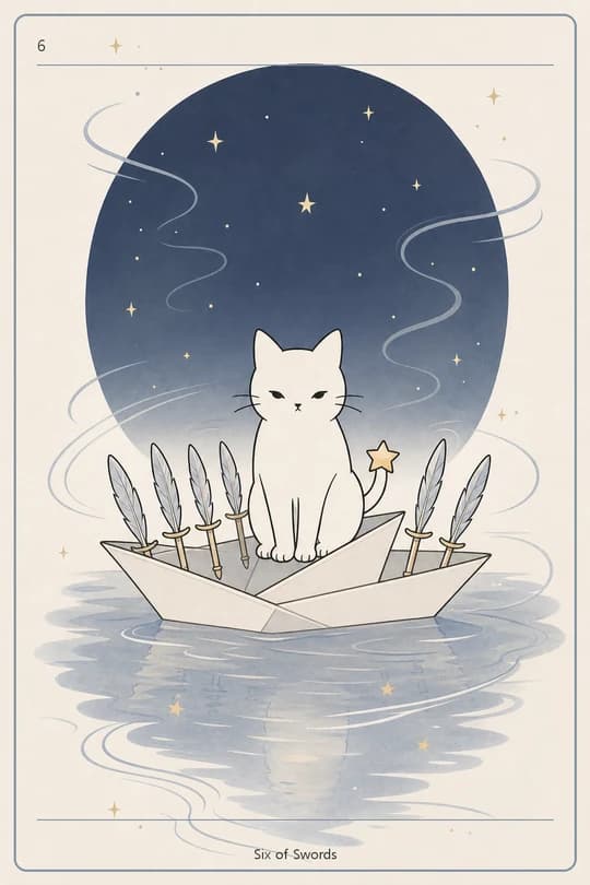 소드 6 (Six of Swords) 타로 카드