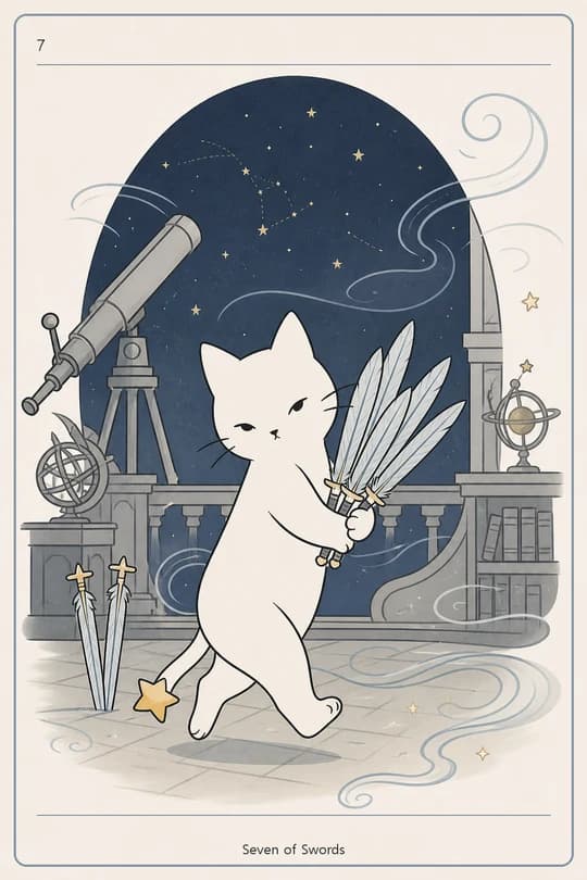 소드 7 (Seven of Swords) 타로 카드