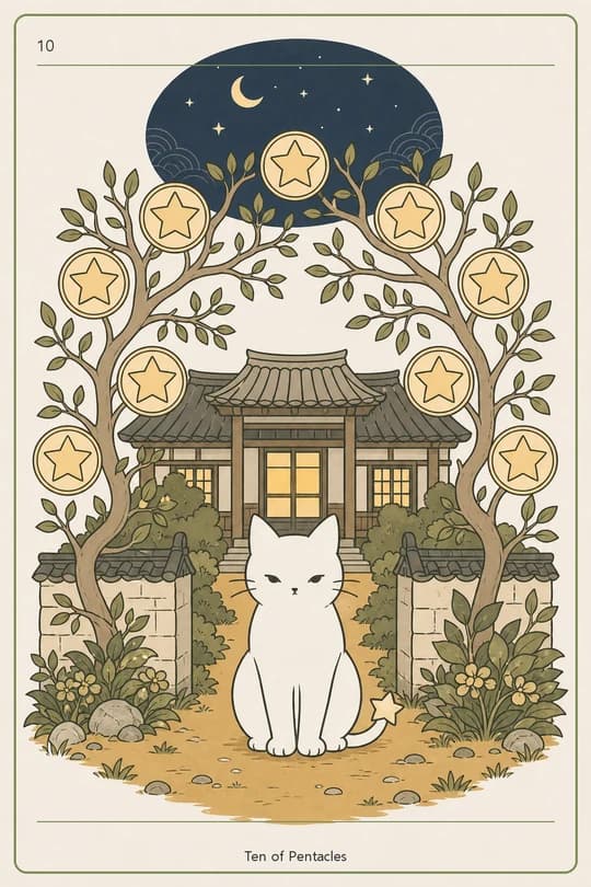 펜타클 10 (Ten of Pentacles) 타로 카드