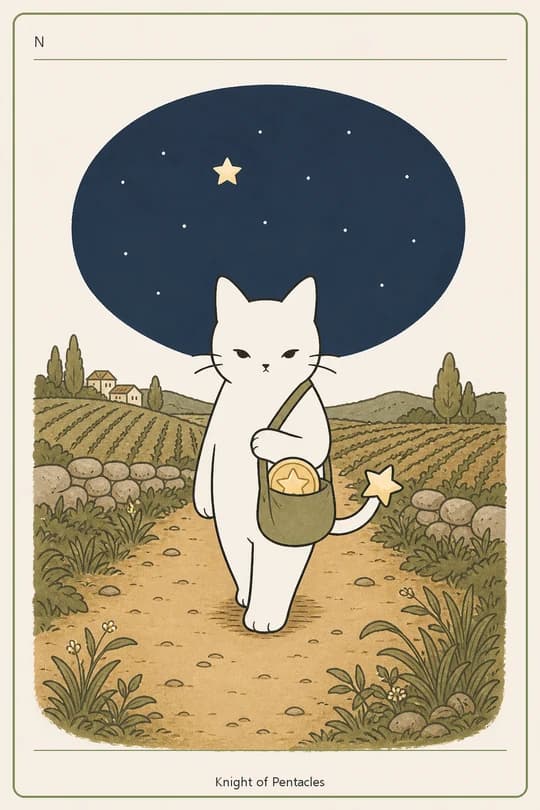 펜타클 나이트 (Knight of Pentacles) 타로 카드
