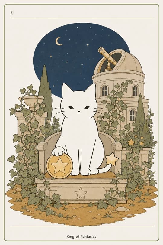 펜타클 킹 (King of Pentacles) 타로 카드